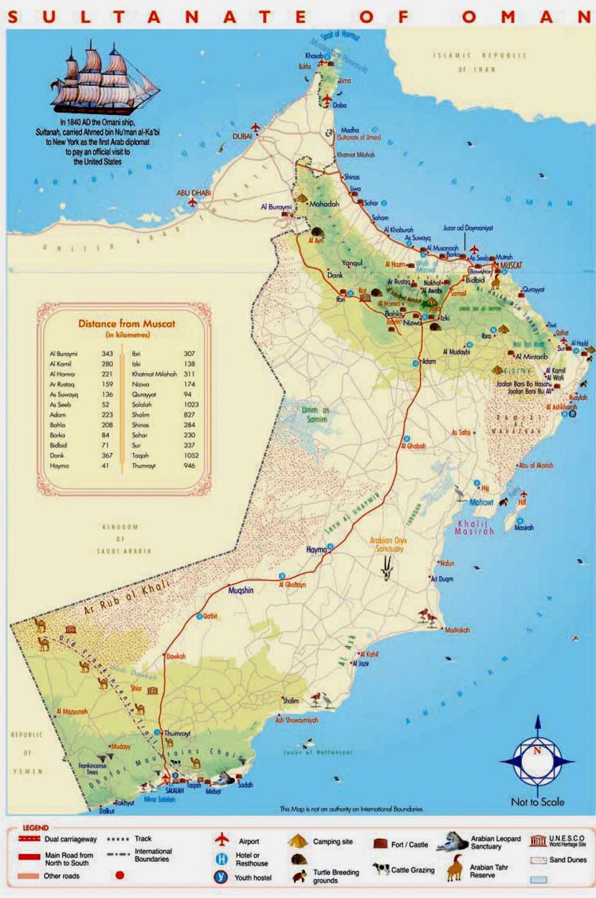 Omán podrobná mapa