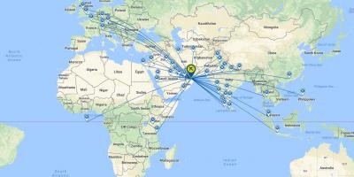 Oman air flight trasy mapu